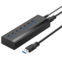 Ugreen daugiafunkcis HUB 7in1 USB-A – 7xUSB-A 5Gb/s juodas (US219)