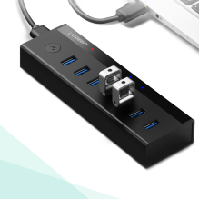 Ugreen daugiafunkcis HUB 7in1 USB-A – 7xUSB-A 5Gb/s juodas (US219)