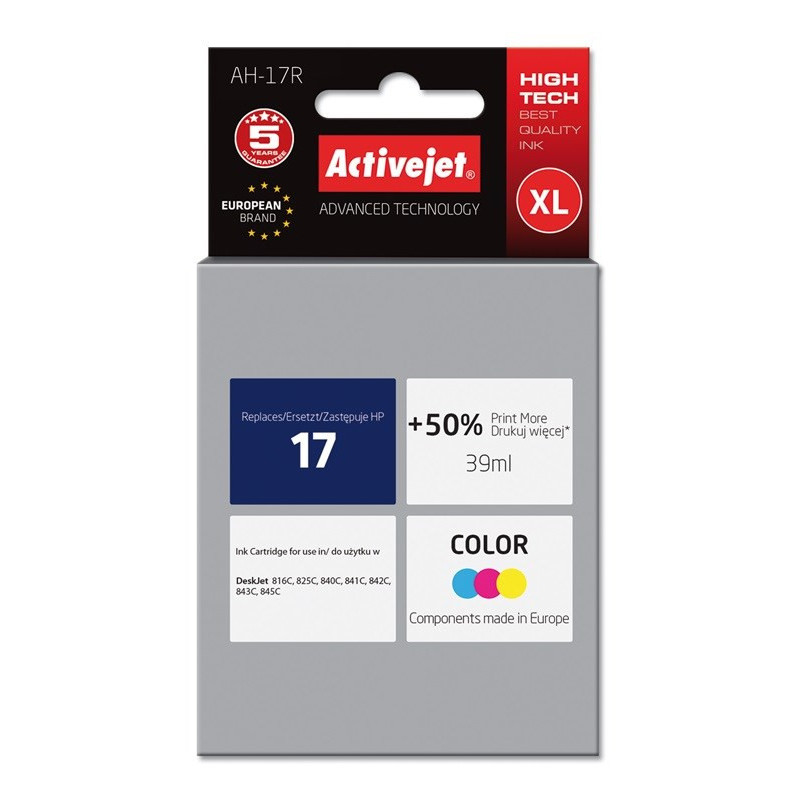 Activejet AH-17R Ink cartridge (replacement for HP 17 C6625A Premium 39 ml color)