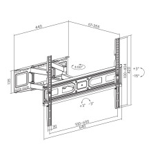 Maclean TV mount, max vesa 600x400, fits curved TVs, 37-80&quot;, 40kg, MC-710N