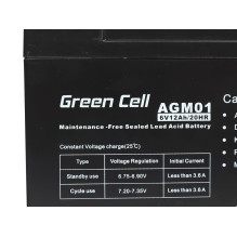 Green Cell AGM baterija 6V 12Ah – Baterija – 12 000 mAh sandari švino rūgštis (VRLA)