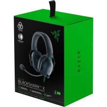 „Razer Blackshark V2 X“ laisvų rankų įranga su laidine ausine žaidimams, juoda, žalia