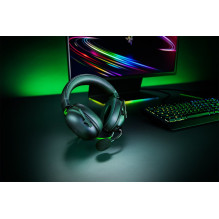 „Razer Blackshark V2 X“ laisvų rankų įranga su laidine ausine žaidimams, juoda, žalia