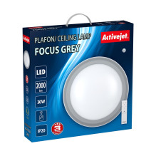 Modernus LED pritemdomas lubų plafonas Activejet FOCUS Gray belaidis valdymas nuotoliniu būdu