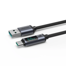 Joyroom Prism Series A16 USB-C / USB-A Cable 66W 1.2m with LED Display - Black