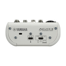 Yamaha AG03 MK2 - 3 kanalų tiesioginės transliacijos maišytuvas su USB garso sąsaja, balta