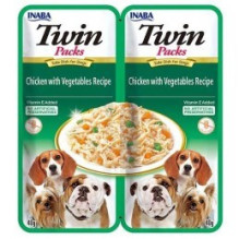 INABA Dog Twin Chicken with Vegetables in Broth - dog treat - 2x40g