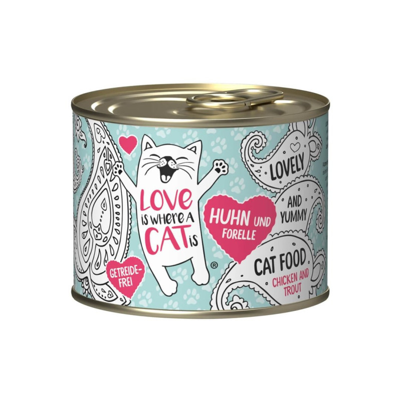 LOVE IS WHERE A CAT IS® Chicken with trout - wet cat food - 200g