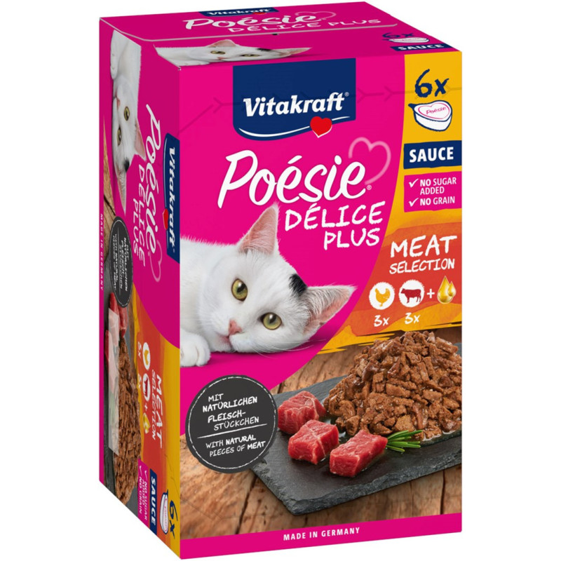 VITAKRAFT POESIE DELICE PLUS Chicken and Beef - wet cat food - 6x85g