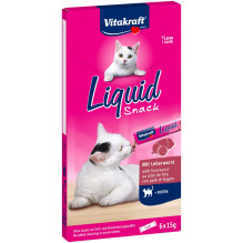 VITAKRAFT Liquid Snack Liver with biotin - a treat for cats - 6x15g