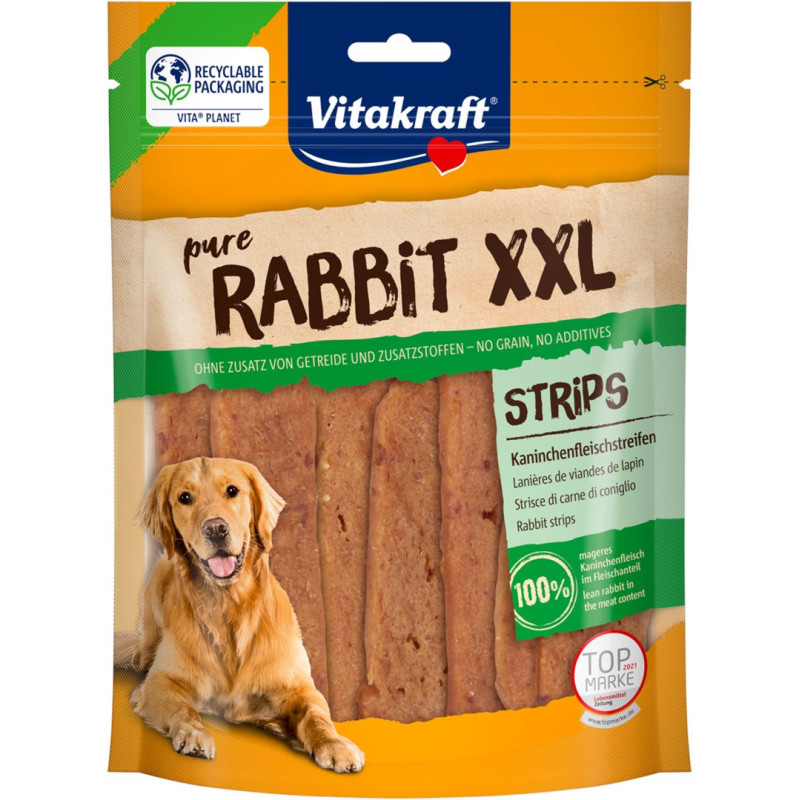 VITAKRAFT Pure Rabbit Strips - dog treat - 250 g