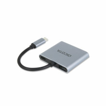 DICOTA D32063 USB-C nešiojama 4 viename mini prijungimo stotelė 4K HDMI PD 100 W sidabrinė