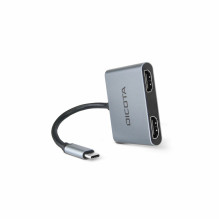 DICOTA D32063 USB-C nešiojama 4 viename mini prijungimo stotelė 4K HDMI PD 100 W sidabrinė