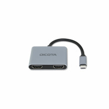 DICOTA D32063 USB-C portable 4-in-1 mini docking station 4K HDMI PD 100 W Silver