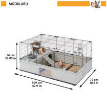 FERPLAST Modular 2 - narvas triušiui ir naminei jūrų kiaulytei - 109 x 72 x 56 cm