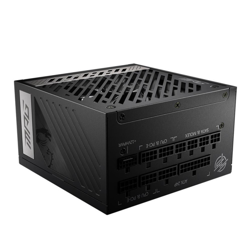 Power Supply, MSI, 850 Watts, Efficiency 80 PLUS GOLD, PFC Active, MPGA850GPCIE5