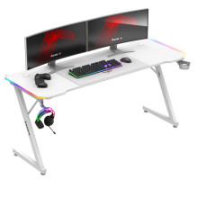 Huzaro Hero 4.8 White RGB – žaidimų stalas