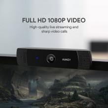 AUKEY PC-LM1E internetinė kamera 2 MP 1920 x 1080 pikselių USB juoda