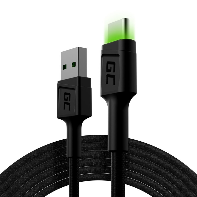 Green Cell KABGC13 USB laidas USB 2.0 2 m USB A USB C Juodas