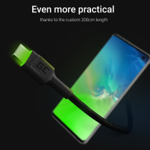 Green Cell KABGC13 USB cable USB 2.0 2 m USB A USB C Black