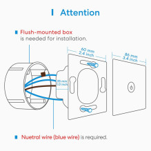 SMART HOME WI-FI sieninis jungiklis / 2WAY MSS550XHK MEROSS