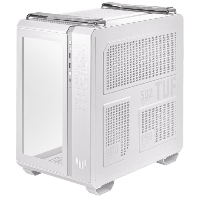 Case, ASUS, TUF Gaming GT502 TG, MidiTower, Not included, ATX, MicroATX, MiniITX, Colour White, GT502TUFGAMINGTGWHITE