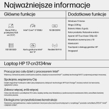 HP 17-cn3134nw Intel® Core™ i7 i7-1355U nešiojamas kompiuteris 43,9 cm (17,3 colio) Full HD 16 GB DDR4-SDRAM 512 GB SSD 