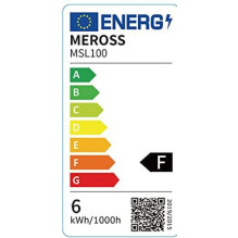 Išmanioji lemputė, MEROSS, energijos suvartojimas 6 vatai, 2700 K, spindulio kampas 180 laipsnių, MSL100HK(EU)