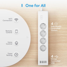 SMART HOME POWER STRIP WRL EU / 4AC + 4USB MSS425FHK MEROSS