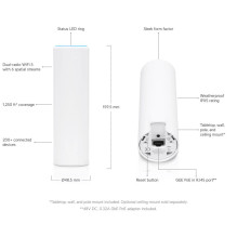 Prieigos taškas, UBIQUITI, 1733 Mbps, IEEE 802.3af, IEEE 802.11a / b / g, IEEE 802.11n, IEEE 802.11ac, 1x10Base-T / 100B