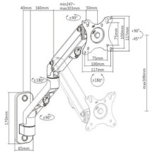 DISPLAY ACC MOUNTING ARM 27&quot; / MA-WA1-02 GEMBIRD