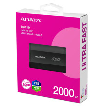 External SSD, ADATA, SD810, 2TB, USB-C, Write speed 2000 MBytes / sec, Read speed 2000 MBytes / sec, SD810-2000G-CBK