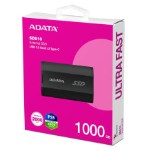 External SSD, ADATA, SD810, 1TB, USB-C, Write speed 2000 MBytes / sec, Read speed 2000 MBytes / sec, SD810-1000G-CBK