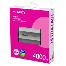 External SSD, ADATA, SD810, 4TB, USB-C, Write speed 2000 MBytes / sec, Read speed 2000 MBytes / sec, SD810-4000G-CSG