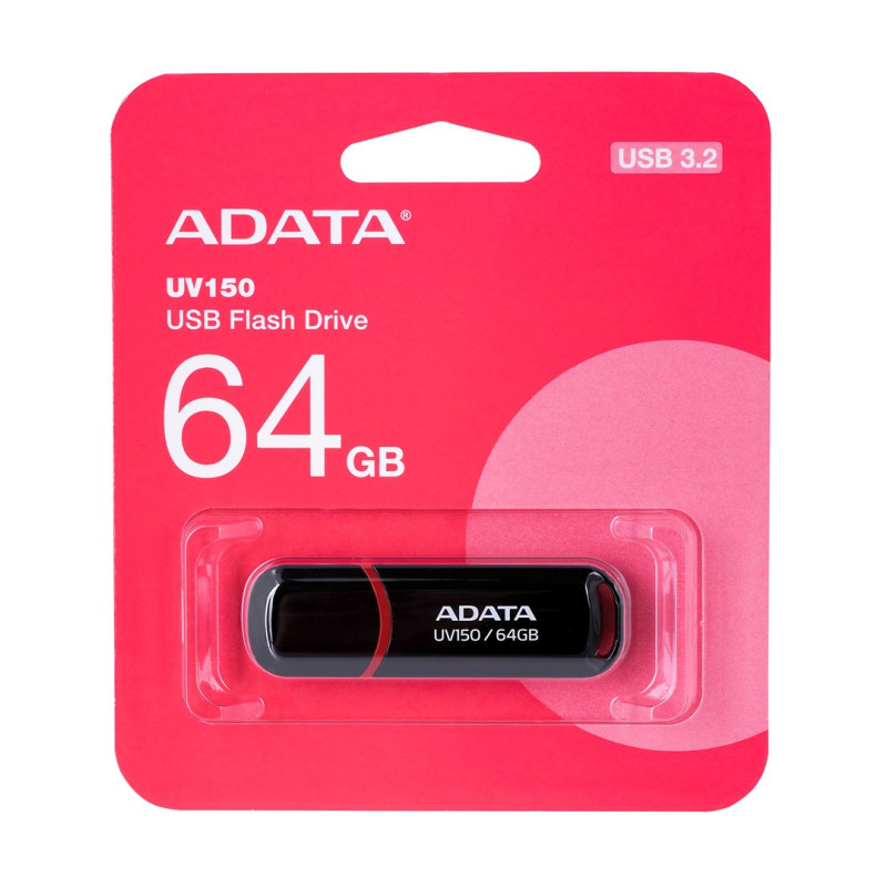 ADATA 64 GB DashDrive UV150 USB atmintinė A tipo USB 3.2 Gen 1 (3.1 Gen 1) Juoda