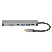 iBox IUH3SL4K notebook dock / port replicator USB 3.2 Gen 1 (3.1 Gen 1) Type-C Power Delivery 100W Silver