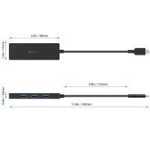 AUKEY CBC64 laidinis USB 3.2 Gen 2 (3.1 Gen 2) Type-C juodas