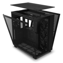 Case, NZXT, H9 FLOW, MidiTower, Case product features Transparent panel, Not included, ATX, MicroATX, MiniITX, Colour Bl