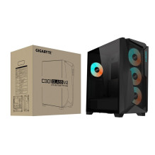 Dėklas, GIGABYTE, C301G V2 BLACK, MidiTower, Case gaminio savybės Skaidrus skydelis, Neįtrauktas, ATX, EATX, MicroATX, M