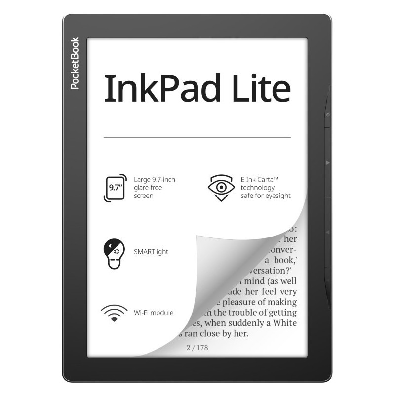 Pocketbook InkPad Lite e-book reader Touchscreen 8 GB Wi-Fi Black, Grey