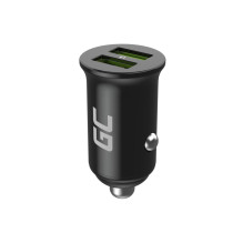 Green Cell GC CADM-GC-36AA - USB-Ladegeraet 36 W 2x USB-A schwarz žibintuvėlis, GPS, ausinės, mobilusis telefonas, navig