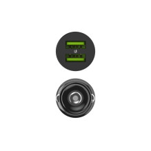 Green Cell GC CADM-GC-36AA - USB-Ladegeraet 36 W 2x USB-A schwarz žibintuvėlis, GPS, ausinės, mobilusis telefonas, navig