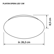 Modernus LED lubų plafonas Activejet OPERA LED 12W