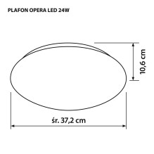 Modernus LED lubų plafonas Activejet OPERA LED 24W