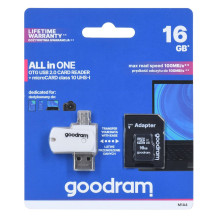 Goodram M1A4-0160R12 atminties kortelė 16 GB MicroSDHC Class 10 UHS-I