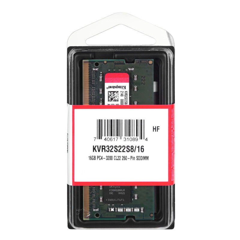 Kingston Technology KVR32S22S8 / 16 atminties modulis 16 GB 1 x 16 GB DDR4 3200 MHz