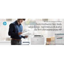 HP LaserJet Enterprise M406dn, juoda ir balta, spausdintuvas verslui, spausdinimas, kompaktiškas dydis, tvirtas saugumas