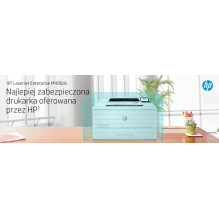 HP LaserJet Enterprise M406dn, juoda ir balta, spausdintuvas verslui, spausdinimas, kompaktiškas dydis, tvirtas saugumas