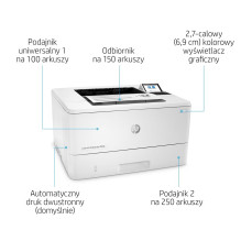 HP LaserJet Enterprise M406dn, juoda ir balta, spausdintuvas verslui, spausdinimas, kompaktiškas dydis, tvirtas saugumas