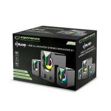 Esperanza EGS107 garsiakalbiai 2.1 USB LED 5 W juodi